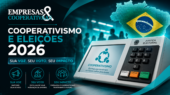 Urna eleitoral com símbolo cooperativista — Cooperativismo e Eleições 2026